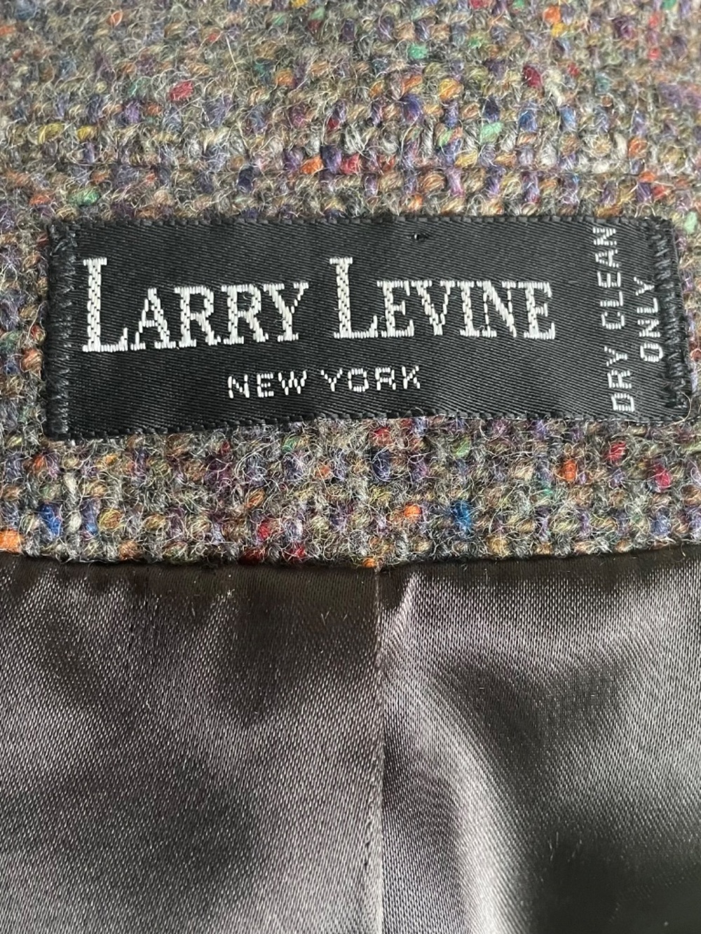 Vintage Larry Levine New York Multicolor Tweed Blazer Medium - Picture 2 of 9